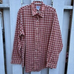 L.L.Bean Men's Red Plaid Long Sleeve Shirt Traditional Fit XL 288292